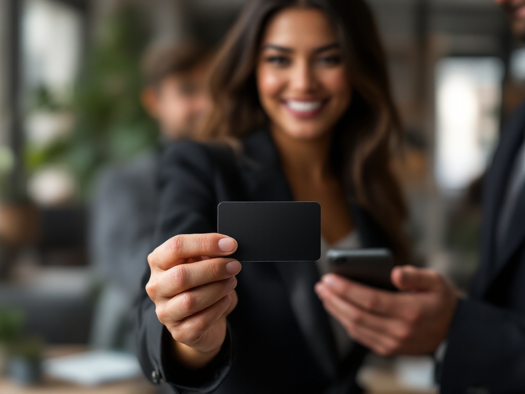 A business BIO page open on a phone after one tap on the NFC card